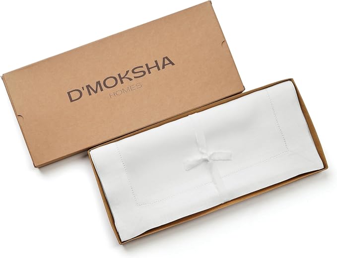 D'Moksha Homes Linen White Table Runner 36 Inches - Image 6