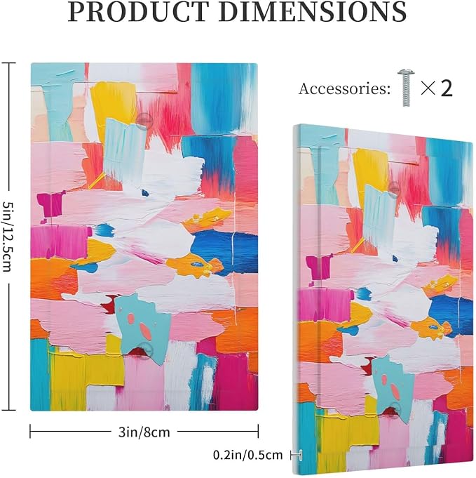 Light Switch Cover Plate Multicoloured Modern Watercolor Oil Painting 1 Gang No - Image 5