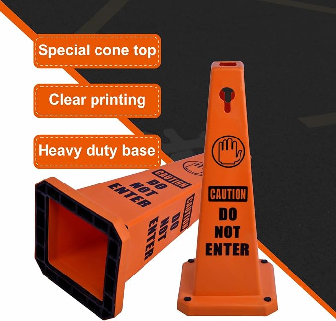 26.5" Caution Cones, 4-Sided Visible Safety Signs - Image 3