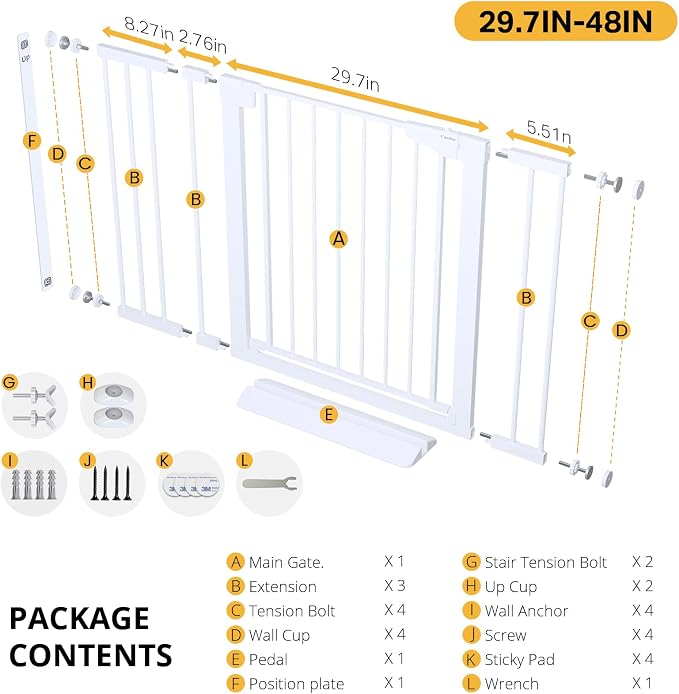 Cumbor 29.7-48" Baby Gate for Stairs, Mom's Choice Awards Winner-Dog Gates for - Field & Grace