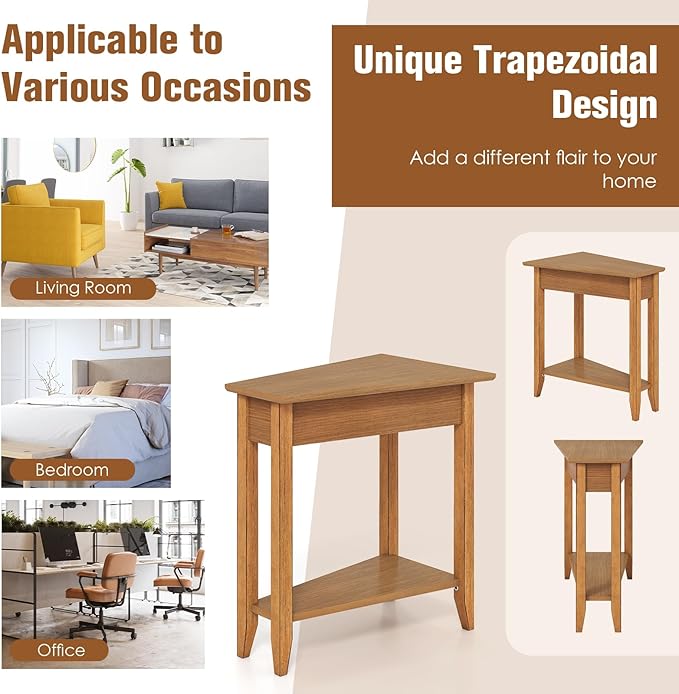 Giantex Wedge End Table, Triangle Side Table - Image 7