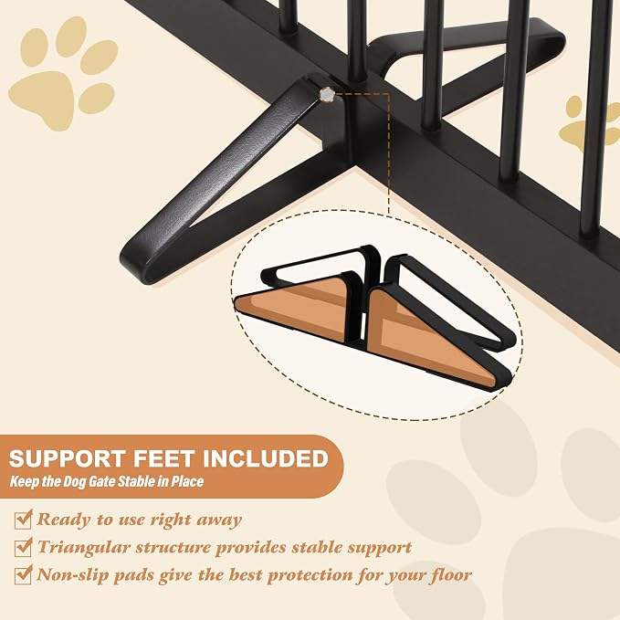 Freestanding Pet Gate for Dogs, Indoor Wooden Foldable Dog Gate for House - Image 3