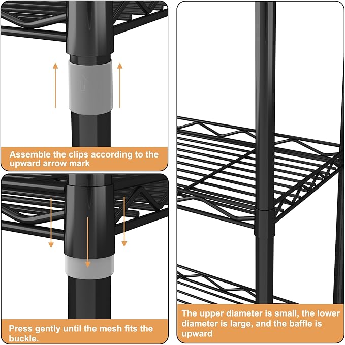 HOMEFORT 5-Tier Wire Shelving Unit, Extra Wide Metal Storage Rack, Free - Image 4