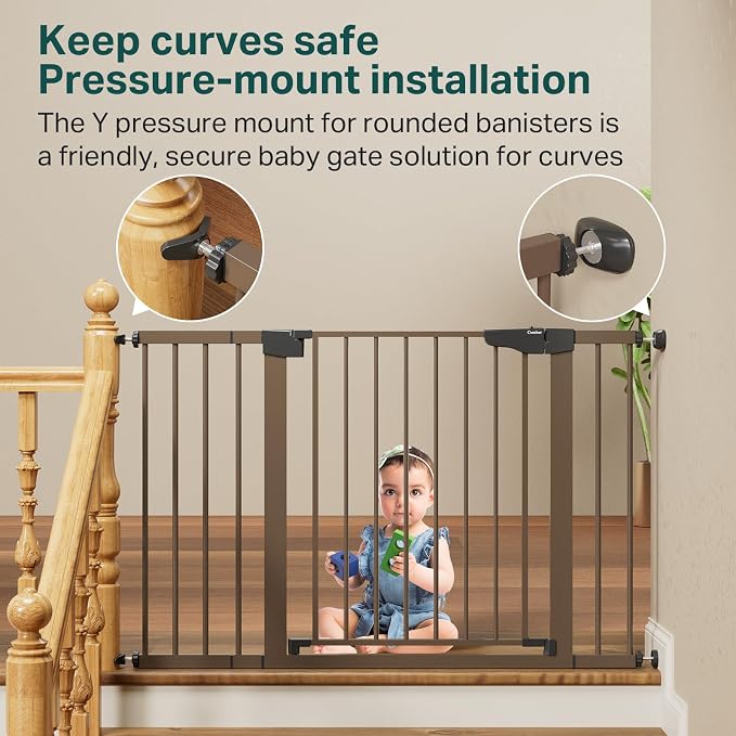 Cumbor 29.7-48" Baby Gate for Stairs, Mom's Choice Awards Winner-Dog Gate for - Field & Grace
