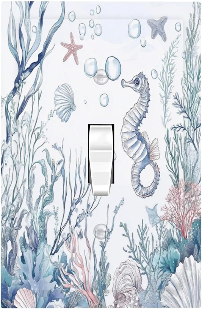 Decorative Light Switch Cover Ocean Coral Seahorse Seashell Starfish 1 Gang by Unknown