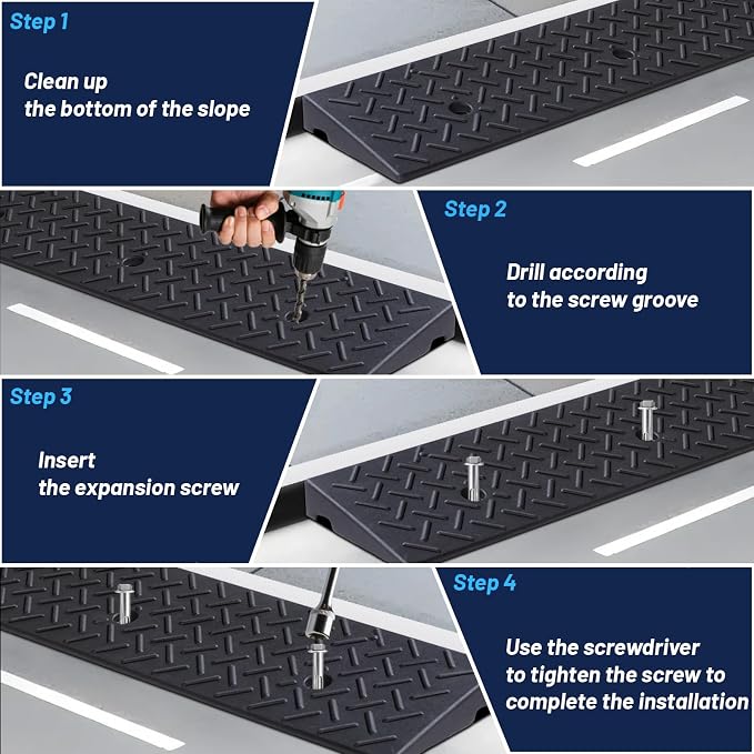 2 Pack Driveway Curb Ramp, 2 Inch Rise Rubber Threshold Ramp, Heavy Duty 6600LB - Image 5