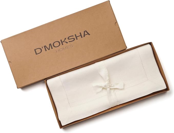 D'Moksha Homes Linen Ivory Table Runner 120 Inches Long - Image 6