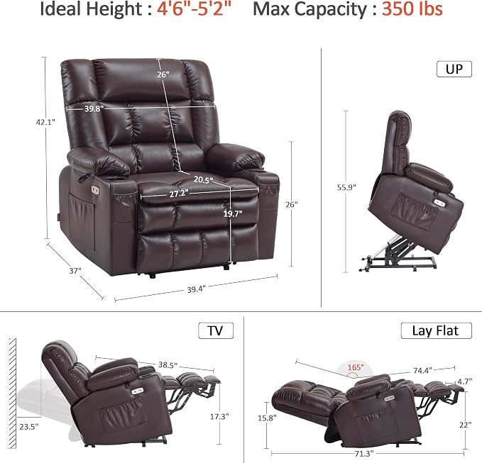 MCombo Dual Motor Power Lift Recliner Chair - Image 3