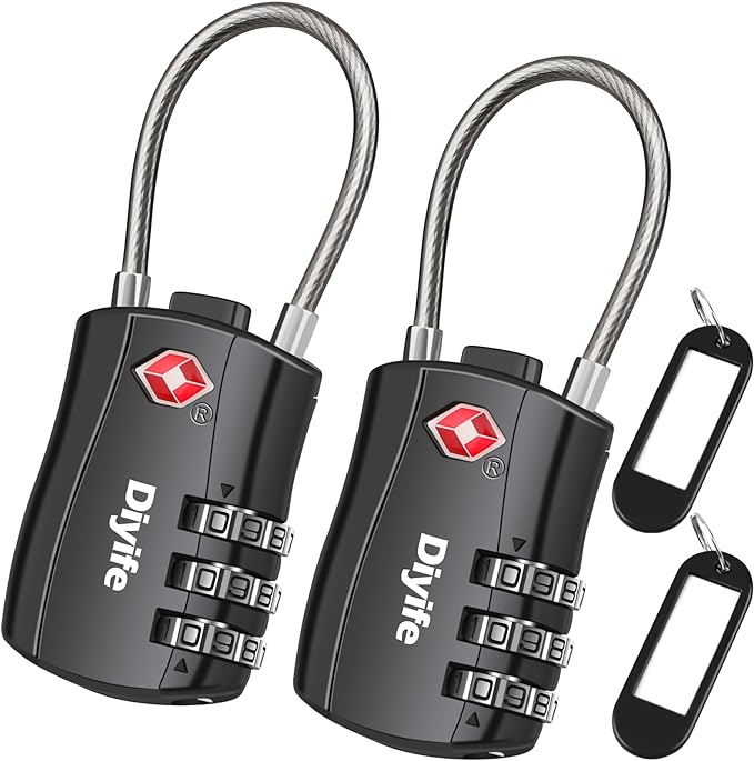 TSA Luggage Locks, Diyife TSA Approved Luggage Lock 3-Digit Re-settable by Diyife