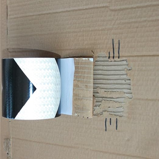 Black White Reflective Tape Outdoor Waterproof 6 inch X 66 feet, High - Image 2