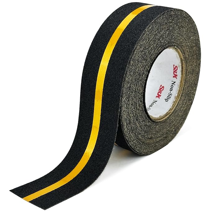 S&X Anti Slip Tape with Reflective Strip - 2 in x 60 FT Premium Grip Tape by SXProducts
