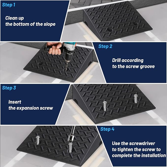 Rubber Curb Ramp, Heavy-Duty 4 T Capacity Threshold Ramps, 19.7" L x 16.5" W - Image 5