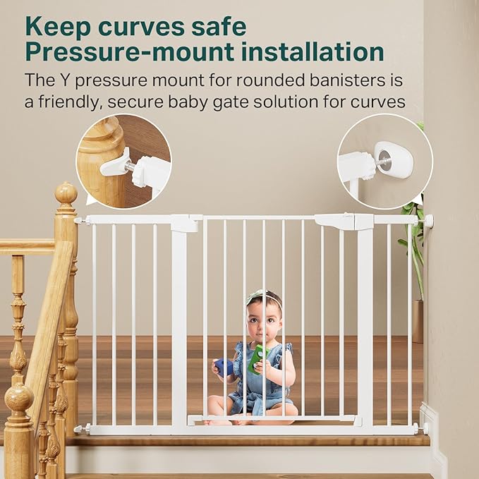 Cumbor 29.7-48" Baby Gate for Stairs, Mom's Choice Awards Winner-Dog Gates for - Field & Grace