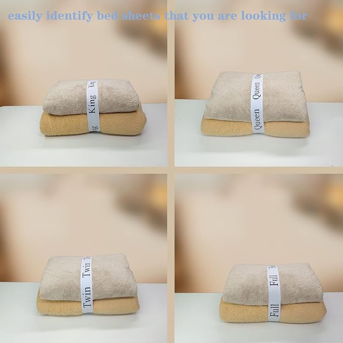 8 Pieces Bed Sheet Organizer Bands, Sheet Organizers and Storage Label Bands - Image 3