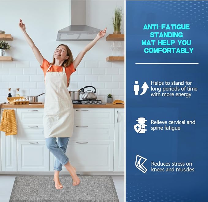 Anti Slip 3/4 inchs Anti Fatigue Kitchen Floor Mat, Ergonomic Comfort Standing - Image 2