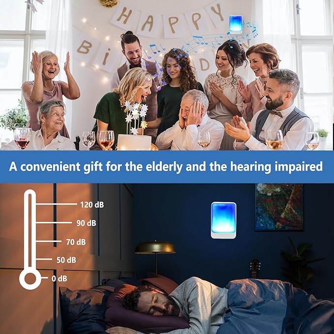 Loud Flash Doorbell with 7 Colors of Bright Light and 4 Volumes, Wireless - Image 6