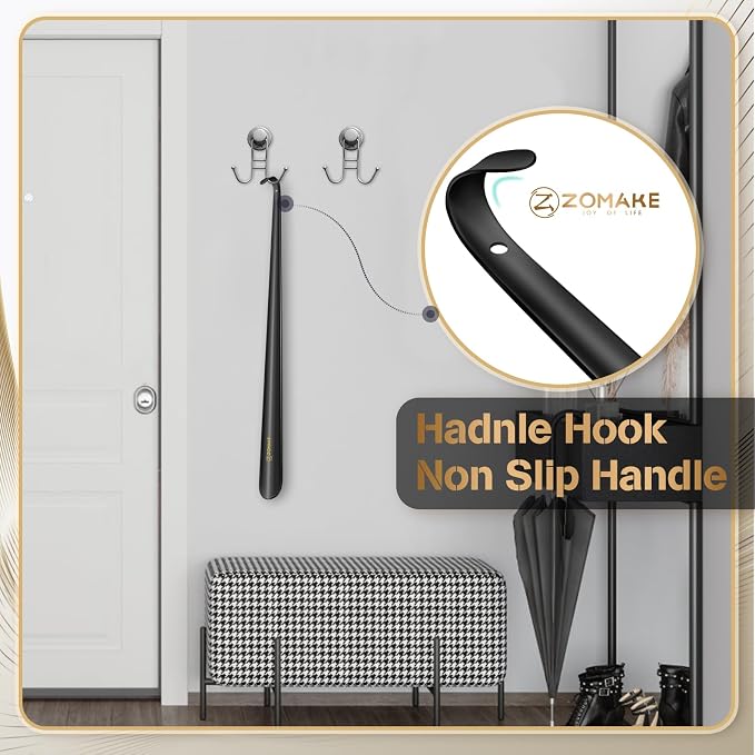 ZOMAKE Extra Long Shoe Horn for Seniors Men, Metal Shoehorn Long handle for - Image 7