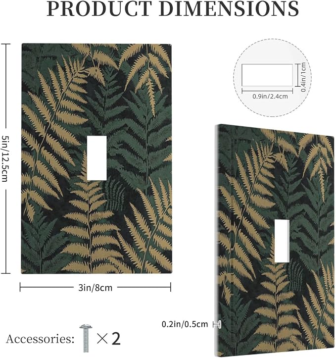 Decorative Light Switch Cover Botanical Fern Green Leaf Forest 1 Gang Single - Image 5