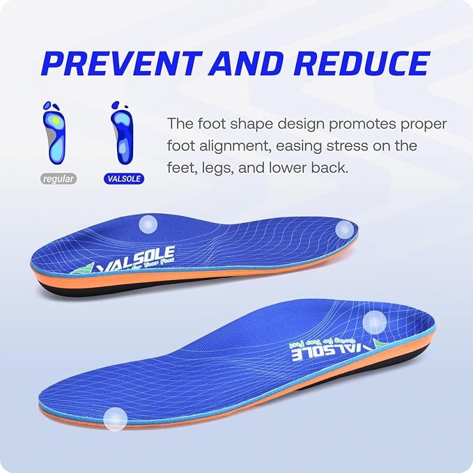 VALSOLE 250+ lbs Plantar Fasciitis High Arch Support Insole - Image 3