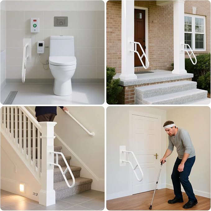Aduanbang Hand Rails for Outdoor Steps & Elderly, U-Shape Wall Mount Stair - Image 5