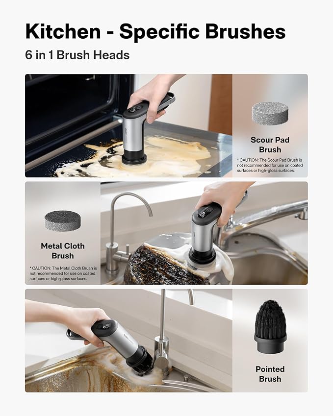 HOTO Grip™ Cordless Electric Spin Scrubber, IPX7 Waterproof, Lightweight at - Image 4