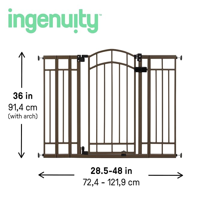 Ingenuity Decorative Extra Tall Baby Gate & Dog Gate, 28.5"-48" Wide, Hardware - Image 3