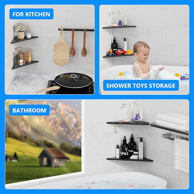 10" Corner Shower Shelves, Rustproof Shower Shelf - Image 8