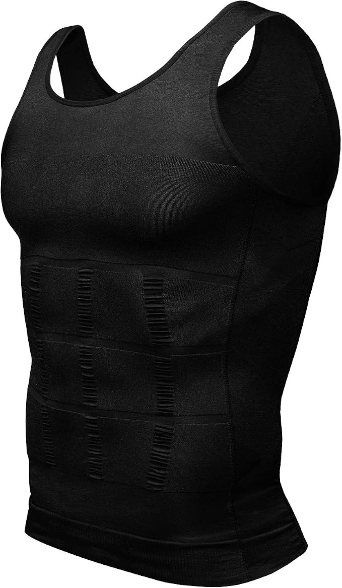 Odoland Mens 3 Pack Body Shaper Slimming Tummy Vest Thermal Compression Shirt - Image 5