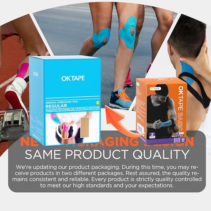 OK TAPE Regular Original Cotton Kinesiology Tape, Elastic Water Resistant - Image 2