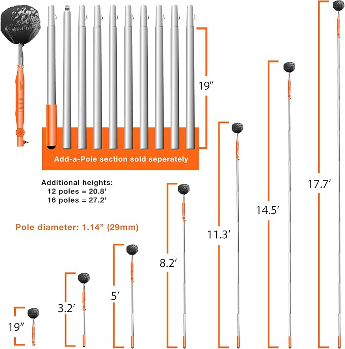 Powered Cobweb & Ceiling Fan Duster - Image 8