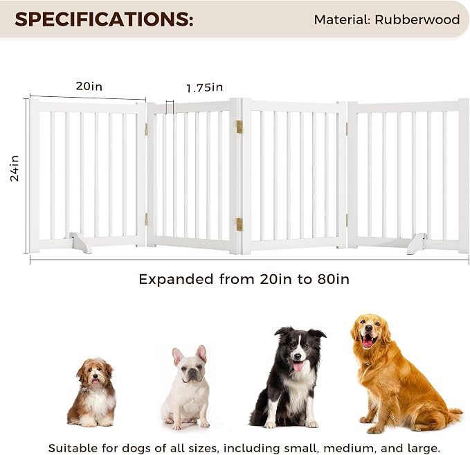 Solid Wood Freestanding Pet Gate - Image 4