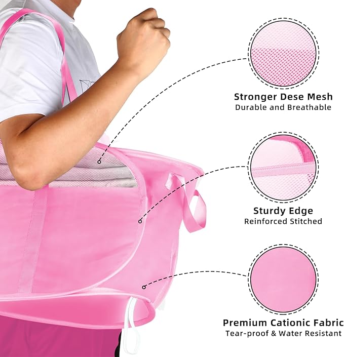 100L Collapsible Laundry Baskets, Tear Proof Pop Up Laundry Hamper - Image 5
