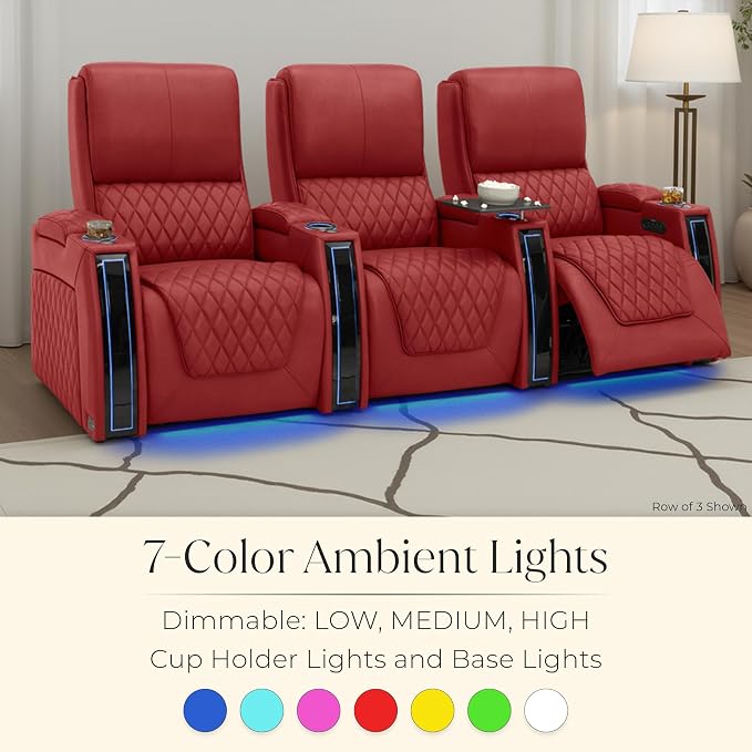 Seatcraft Apex Zero-Gravity CoolZero Italian Leather Home Theater Seating - Image 8