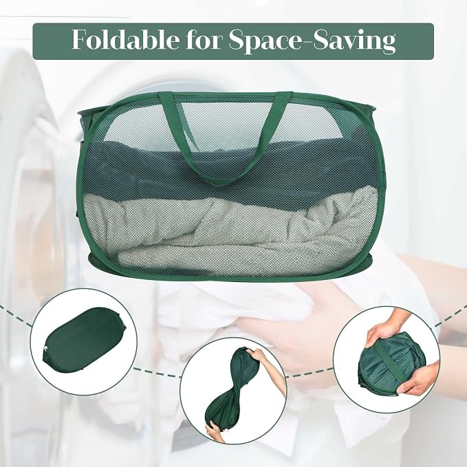 4 Pack Collapsible Laundry Baskets, Foldable Laundry Basket - Field & Grace