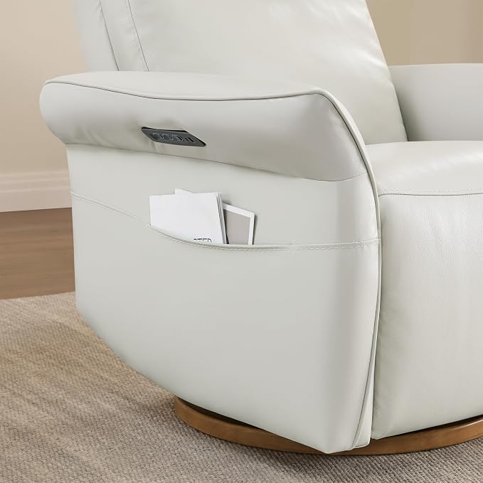CHITA Genuine Leather Power Recliner Chair, Electric Triple-Motor Swivel Glider - Image 8