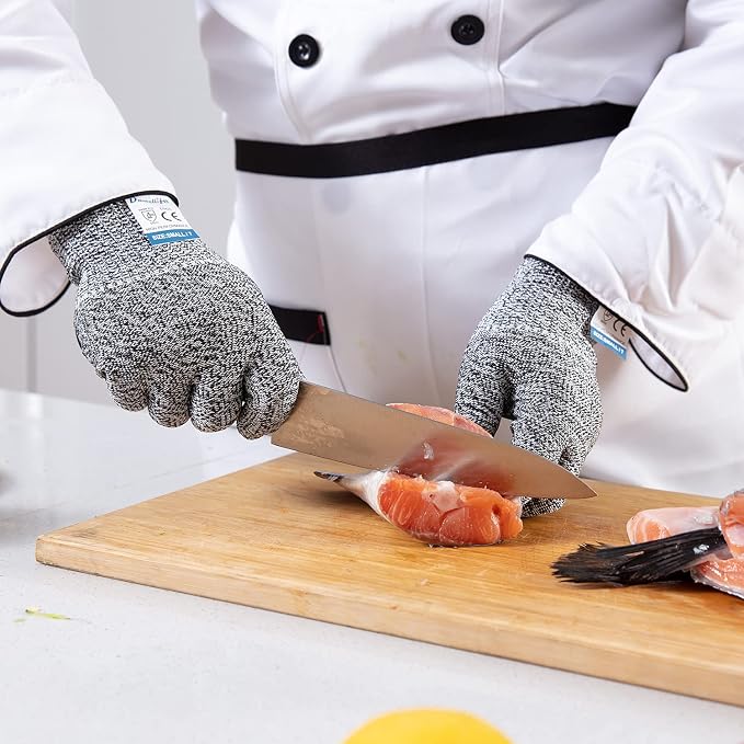 Dowellife 3 Pairs Cut Resistant Gloves Food Grade Level 5 Protection, Safety - Image 3