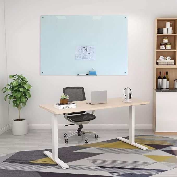 Glass Whiteboard 48"X36" Magnetic Glass White Board Frameless Wall Mounted Dry - Image 6