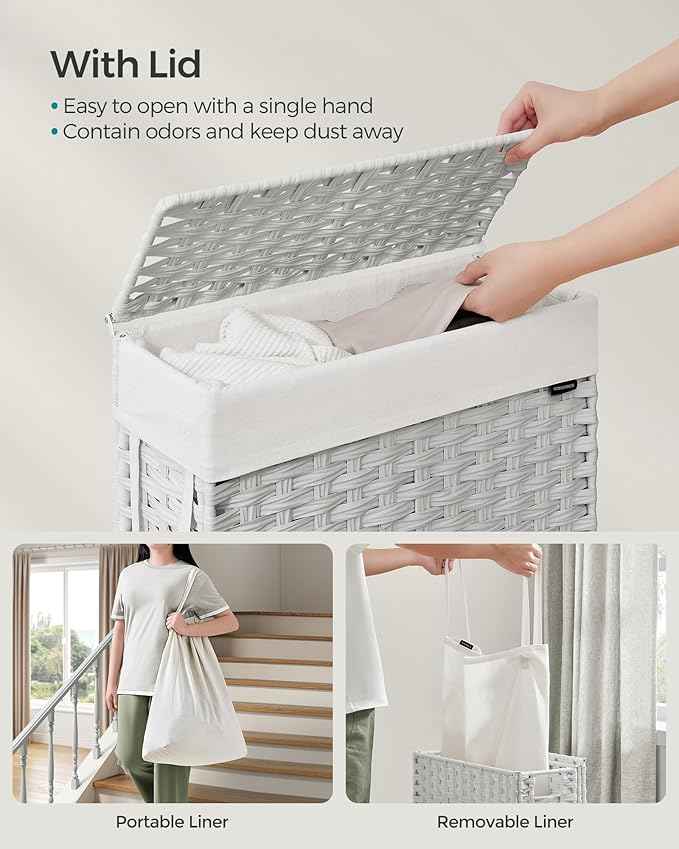 SONGMICS Slim Laundry Hamper