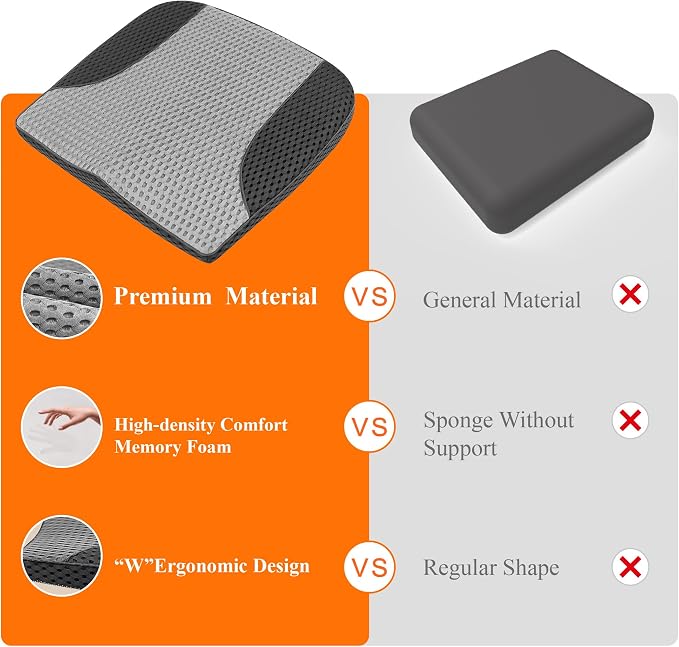 kingphenix Premium Car Seat Cushion, Memory Foam Driver Seat Cushion to Improve - Image 8