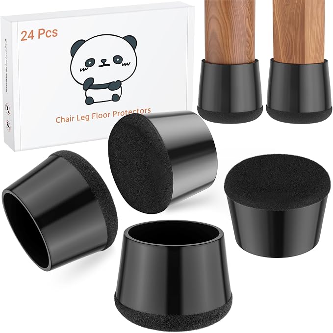 Meldel 24 PCS Silicone Chair Leg Floor Protectors Large Rubber Felt Furniture by Meldel