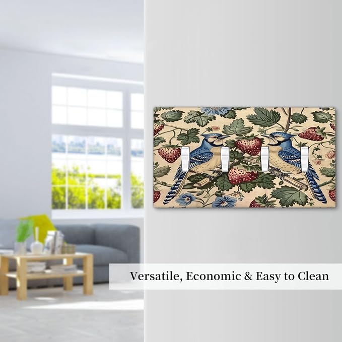 Light Switch Covers Vintage Floral Bird Strawberry Thief William Morris Quad - Image 7