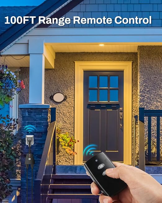 HBN Outdoor Wireless Remote Control Outlet Plug, Weatherproof Heavy Duty Power - Image 6
