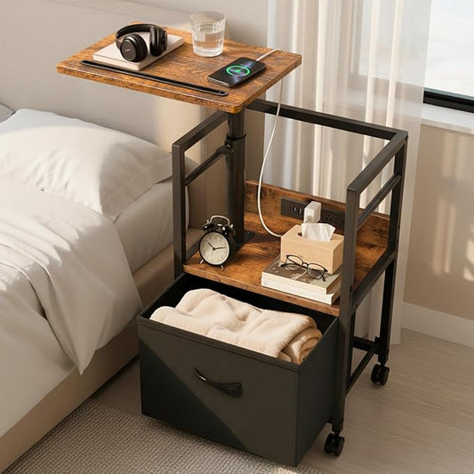 Swivel Lift Top Nightstand by Faesun