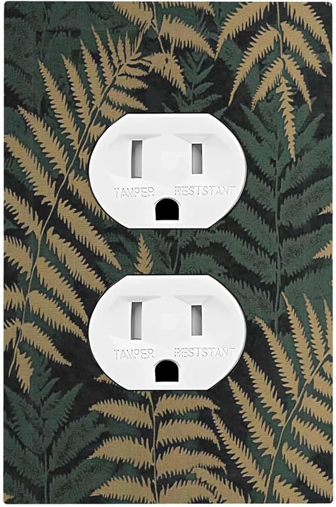 Outlet Covers Botanical Fern Green Leaf Forest 1 Gang Duplex Light Switch Cover by Unknown