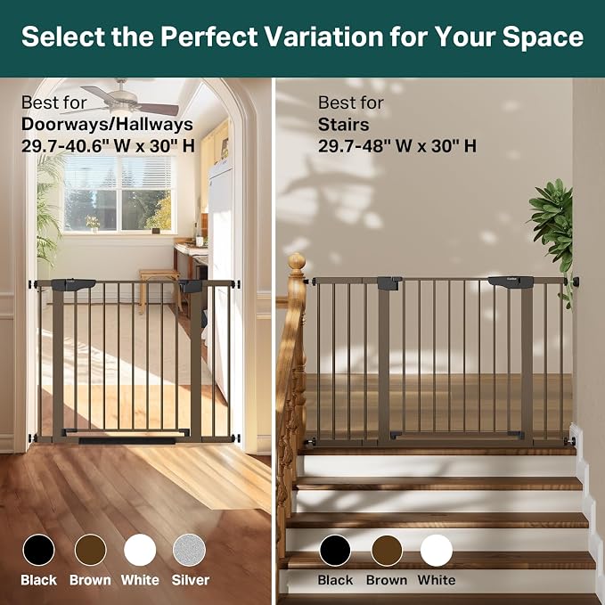 Cumbor 29.7-40.6" Baby Gate for Stairs, Mom's Choice Awards Winner-Dog Gate for - Field & Grace
