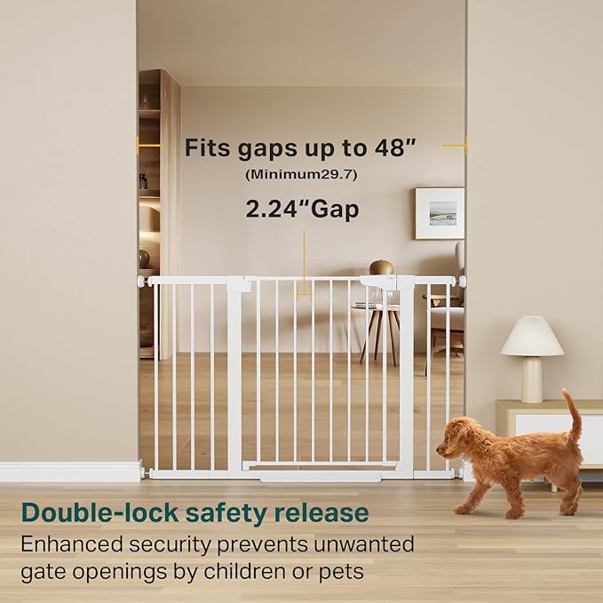 Cumbor 29.7-48" Baby Gate for Stairs, Mom's Choice Awards Winner-Dog Gates for - Field & Grace