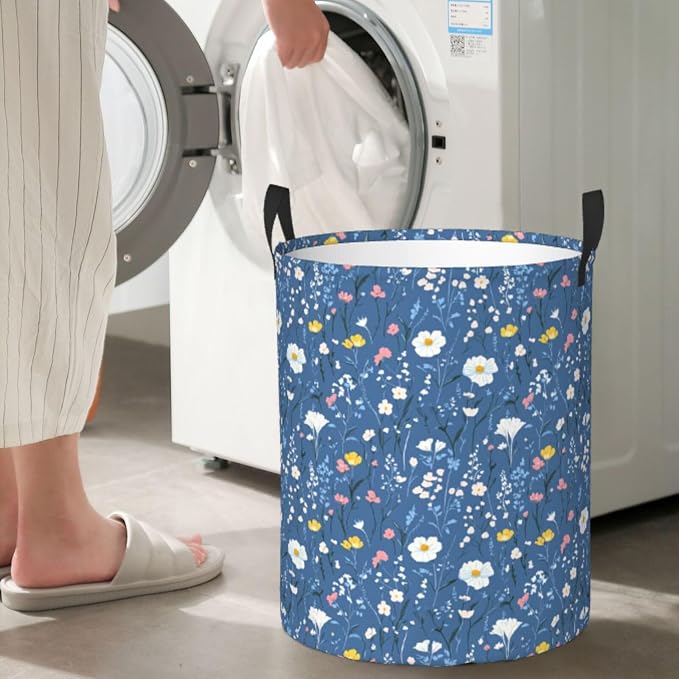 Laundry Basket Wildflowers Collapsible Large Capacity, Dirty Clothes Basket - Image 3