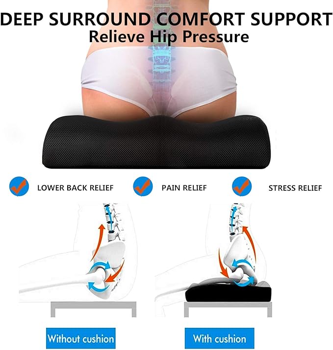 YOUFI Extra Thick Large Seat Cushion -19 X 17.5 X 4 Inch Gel Memory Foam Cushion - Image 5