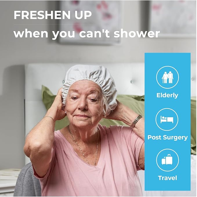 Scrubzz Shampoo Caps No Rinse for Elderly and Bedridden Patients, Rinse Free - Image 2