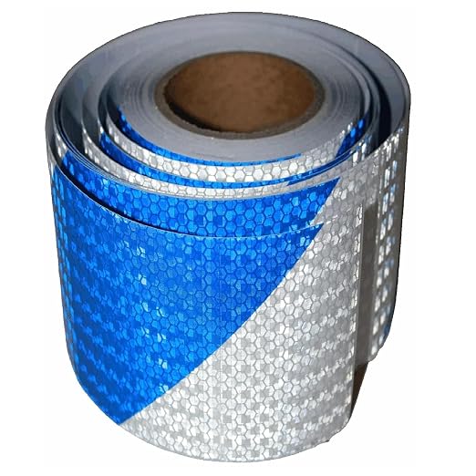 Blue and White Reflective Tape Outdoor Waterproof 6 inch X 66 feet, High by tuyrchu